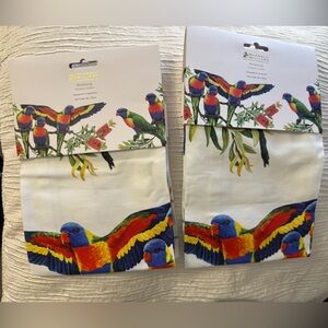 Maxwell Williams Birdsong Rainbow Lokikeet Tea Towels Set of 2 Parrot Tea Towels